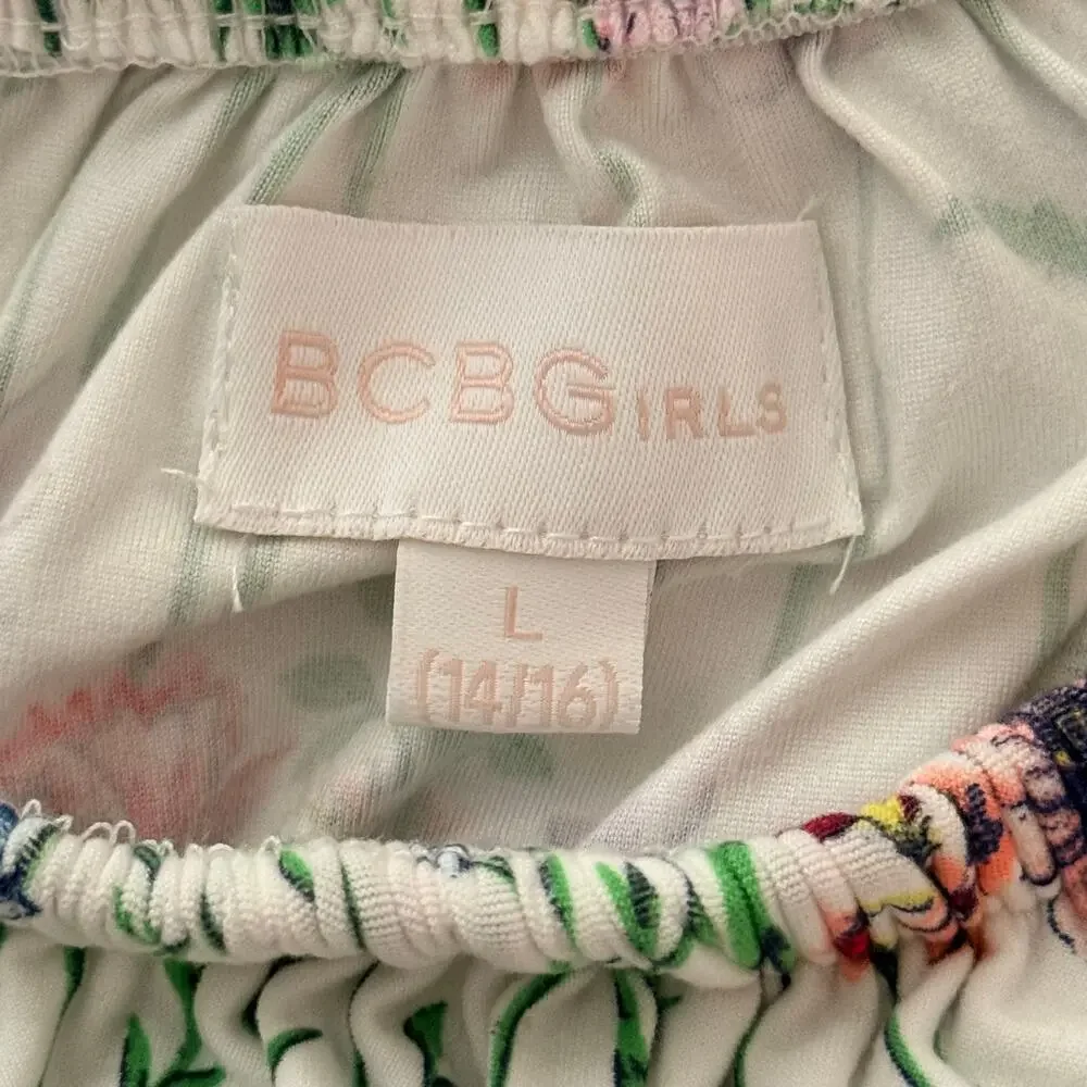 BCBGirls‎ Floral Handkerchief Dress Girls L 14/16 Boho Cottagecore Spring